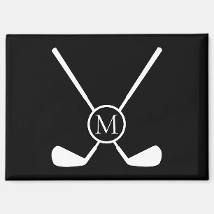 Sportliche Golfschläger-Illustration Weiße Monogra Magnet