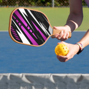 Sportliche Hintergrundfarbe Lila Weiß und Schwarz  Pickleball Schläger