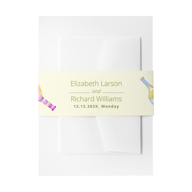 Sportliche Hochzeit Wasserfarben Pickleball Themen Einladungsbanderole (Vorderseite Beispiel)