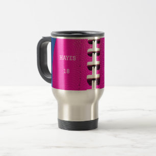 Sportliche Mama Hot Pink Football Reisebecher