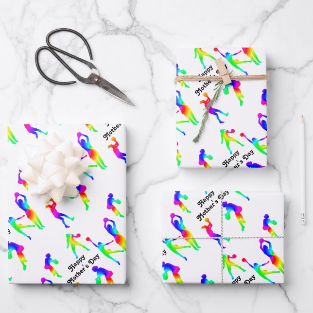 Sportliche Mama zum Muttertag glücklich Geschenkpapier Set (Vorderseite)
