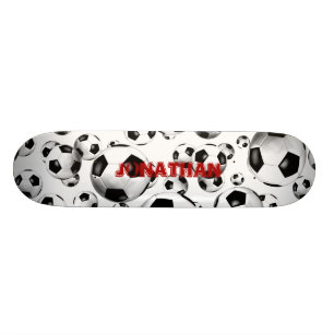 Sportliche Schwarz-Weiß-Fußball-Bälle Jungs Mädche Skateboard