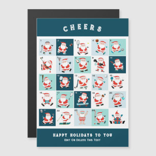 Sportliche Weihnachtskarten Magneteinladung