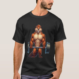 sportlicher Biber Turnhalle Biber trainierender Bi T-Shirt