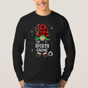 Sportlicher Gnom Fußball Buffalo Kariert Weihnacht T-Shirt