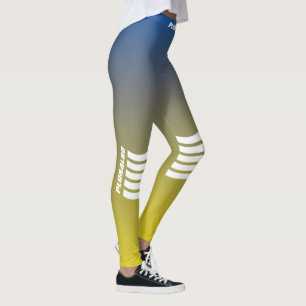 Sportlicher mit Monogramm gelber Farbverlauf Leggings