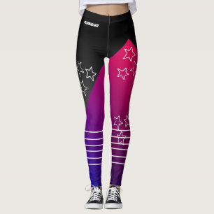 Sportlicher mit Monogramm schwarz-rosa Farbverlauf Leggings