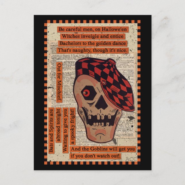 Sportlicher Skelett Postkarte (Vorderseite)
