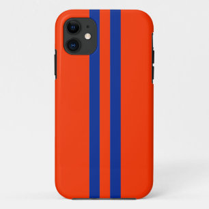 Sportliches Blau-Orange-Streifenmuster iPhone 11 Hülle