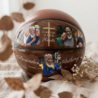Sportliches Erinnerungsfoto-Andenken Holzoptik-Kre Basketball