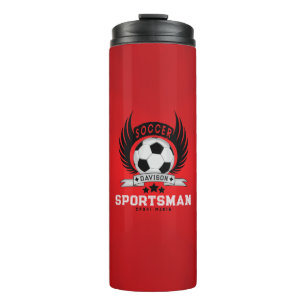 Sportliches Fußball-Emblem Thermosbecher