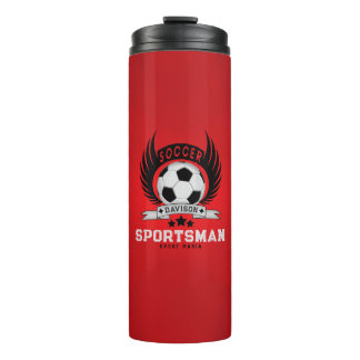 Sportliches Fußball-Emblem Thermosbecher