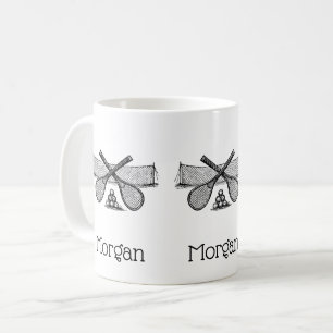 Sportliches Vintage-Tennisnetz, gekreuzte Schläger Kaffeetasse