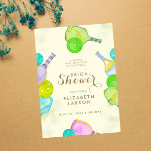 Sportliebhaber Aquarell Pickleball Thema Brautklei Poster