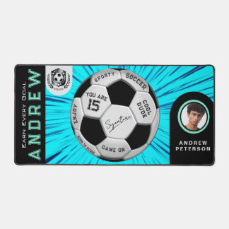 Sportliebhaber-Geschenk | Blau Benutzerdefinierter Schreibtischunterlage