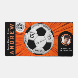 Sportliebhaber-Geschenk | Orange Benutzerdefiniert Schreibtischunterlage