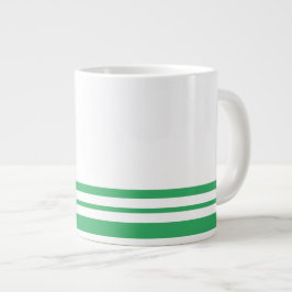 Sportmeergrüne Unterfahrstreifen auf Weiß Jumbo-Tasse