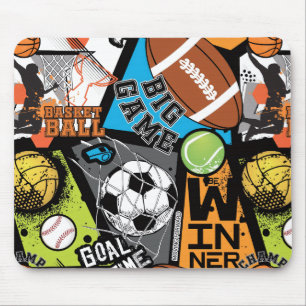 Sportmuster mit Bällen Mousepad