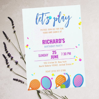 Sportpickleball Geburtstagsparty Einladung