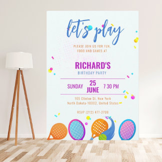 Sportpickleball Geburtstagsparty Einladung