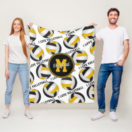 Sportraum mit schwarzem Gold I Liebe Volleyballmus Fleecedecke