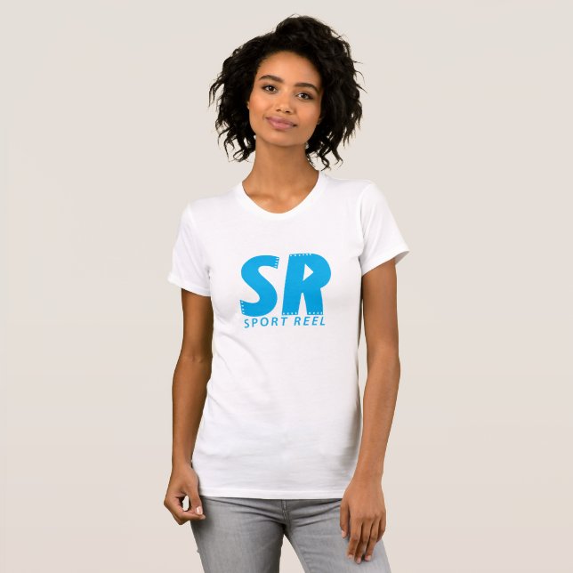 SPORTREEL FRAUEN-ANGEPASSTER T - SHIRT MIT BLAUEM (Vorne ganz)