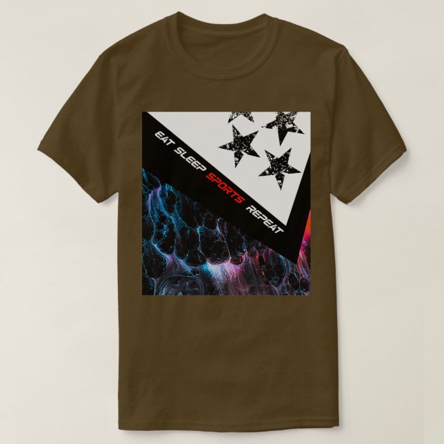 Sportrotes und schwarzes Lavastrockdesign T-Shirt (Design vorne)