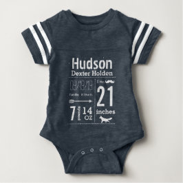 Sports Baby Boy Birth Record Lil' Man Mustache Strampler