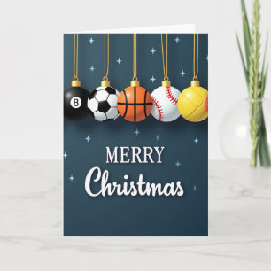 Sports-Bälle-Weihnachtsbaumschmuck Weihnachtskarte Karte