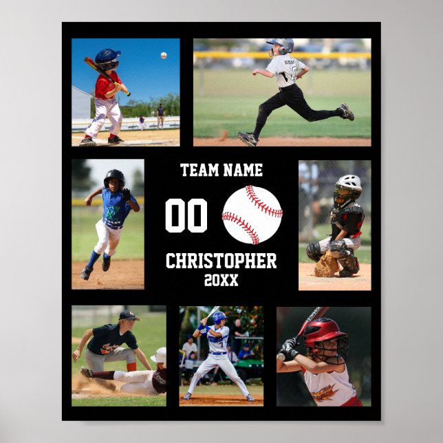 Sports Baseball Kids Photo Collage Poster (Vorne)
