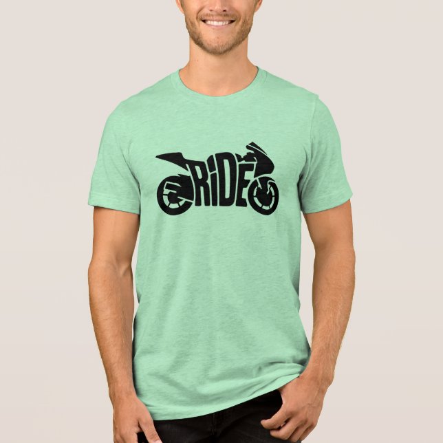 Sports Bike RIDE Tri-Blend Shirt (Vorderseite)