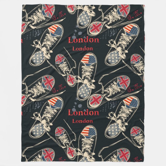 Sports Boots Fashion Pattern  Fleecedecke (Vorderseite)