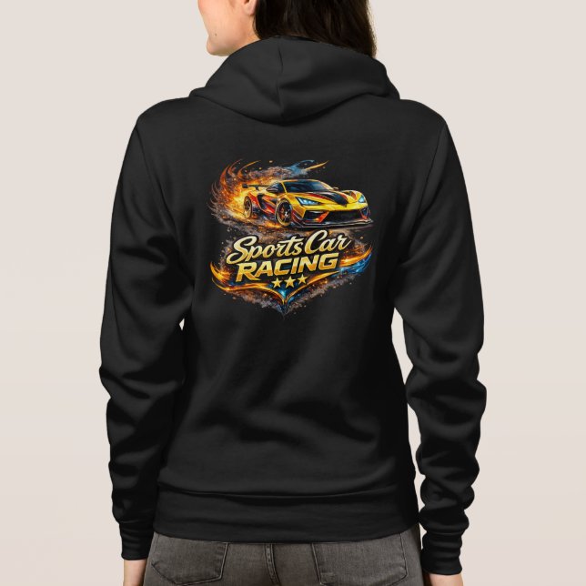 Sports Car Racing Fire Speed Graphic Design Hoodie (Rückseite)