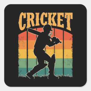 Sports Cricket Spieler – Das Gentleman-Spiel  Quadratischer Aufkleber