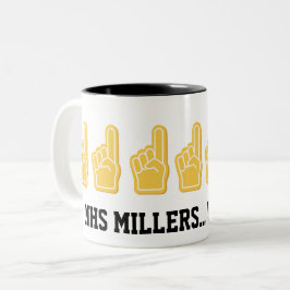 Sports Foam Hand Finger School Initialen Name Fun  Zweifarbige Tasse