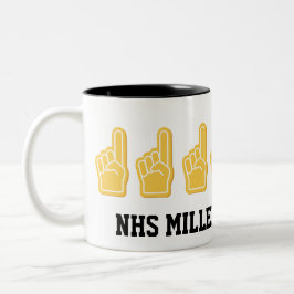 Sports Foam Hand Finger School Initialen Name Fun  Zweifarbige Tasse