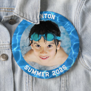 Sports-Foto Aqua-Blau-Schwimmbad-Rahmen Button