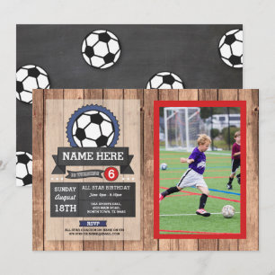 Sports Foto Fußball Foto Star Geburtstag Einladung