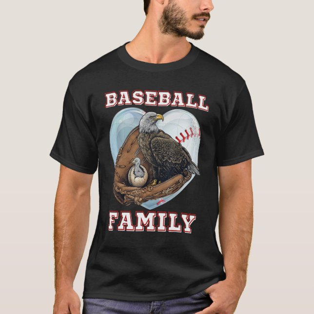 Sports in Nature Bald Eagles American Baseball Fam T-Shirt (Vorderseite)