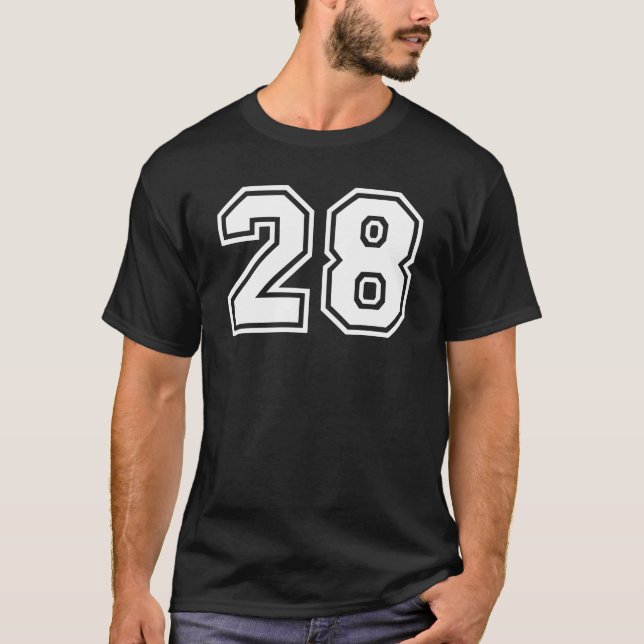 Sports Jersey Favorite Lucky Number #28 T-Shirt (Vorderseite)