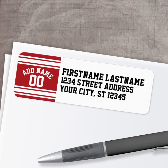 Sports Jersey mit Ihrem Namen und Ihrer Nummer (Personalized Return Address Label)