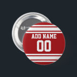Sports Jersey mit Ihrem Namen und Ihrer Nummer Button<br><div class="desc">Rot und Weiß - Wenn Sie ein Fantasy Football Team Besitzer sind,  machen Sie Ihre eigenen Produkte und zeigen Sie Ihren Freunden! Oder - Spielst du High School Football und will ein Memento? Dieses Jersey Design ist perfekt für jeden,  der Sport spielt.</div>