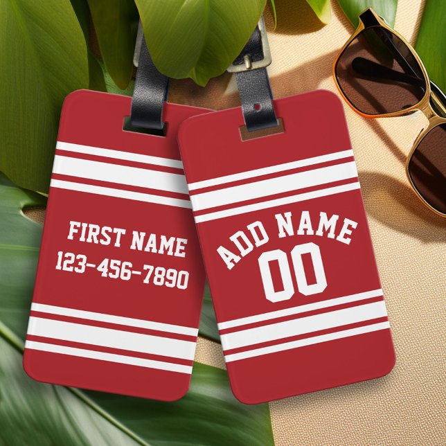 Sports Jersey mit Ihrem Namen und Ihrer Nummer Gepäckanhänger (Custom Luggage Tag)