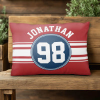 Sports Jersey Navy Blue & Red Strips Namensnummer