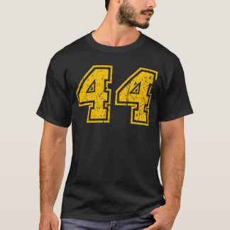 Sports Jersey Vintag Gelbe Nummer #44 T-Shirt