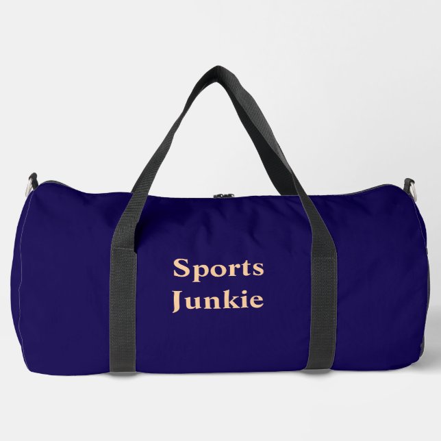 Sports Junkie Navy Blue Duffle Bag (Vorderseite)