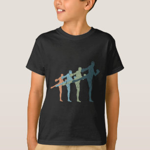 Sports-Mama und Papa-Silhouette - Vintage-Kickboxe T-Shirt