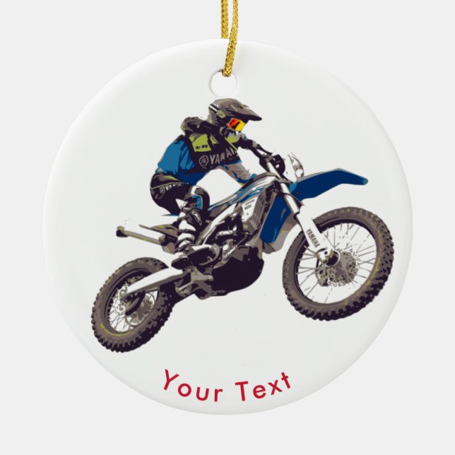 SPORTS Motocross Reiter Keramik Ornament (Vorne)