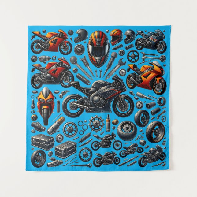 Sports Motorcycles: Speed and Performance Wandteppich (Vorderseite)