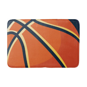 Sports Orange Basketball Badematte